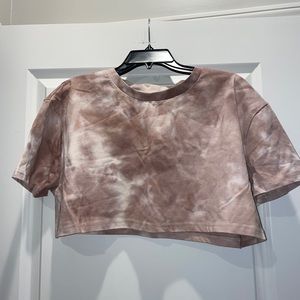 Cream Tie-Dye Cropped Tshirt
